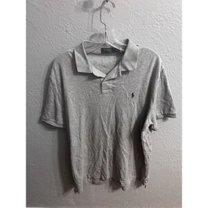 Polo Ralph Lauren Polo Shirt Mens Size Large Gray Pony Logo Short Sleeve
